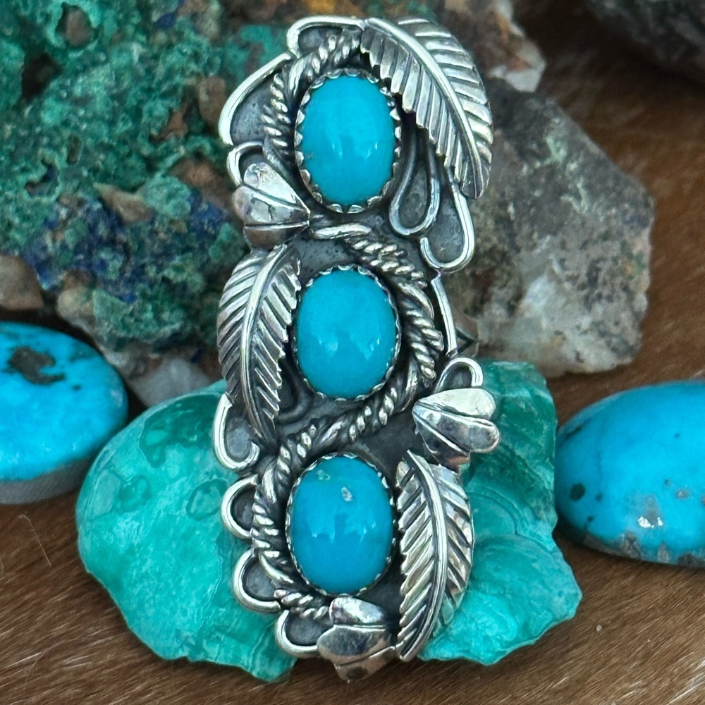 Kingman Turquoise Long Statement Southwestern Ste… - image 4